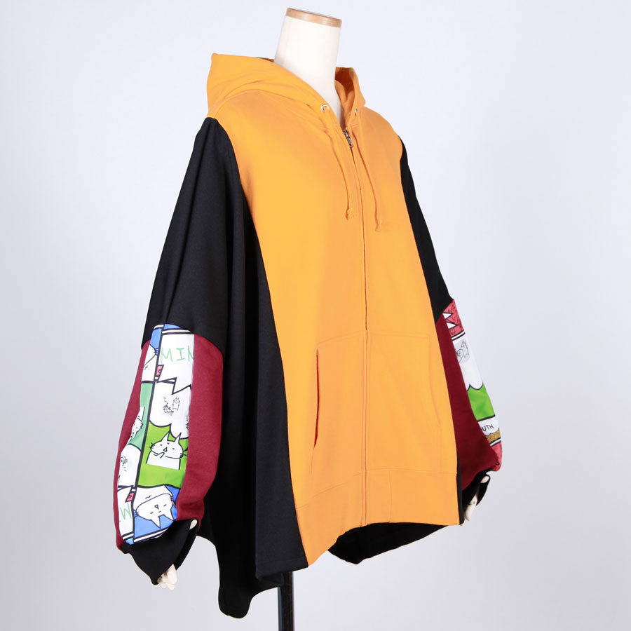 MINT NeKO パッチワークワイドパーカ D
