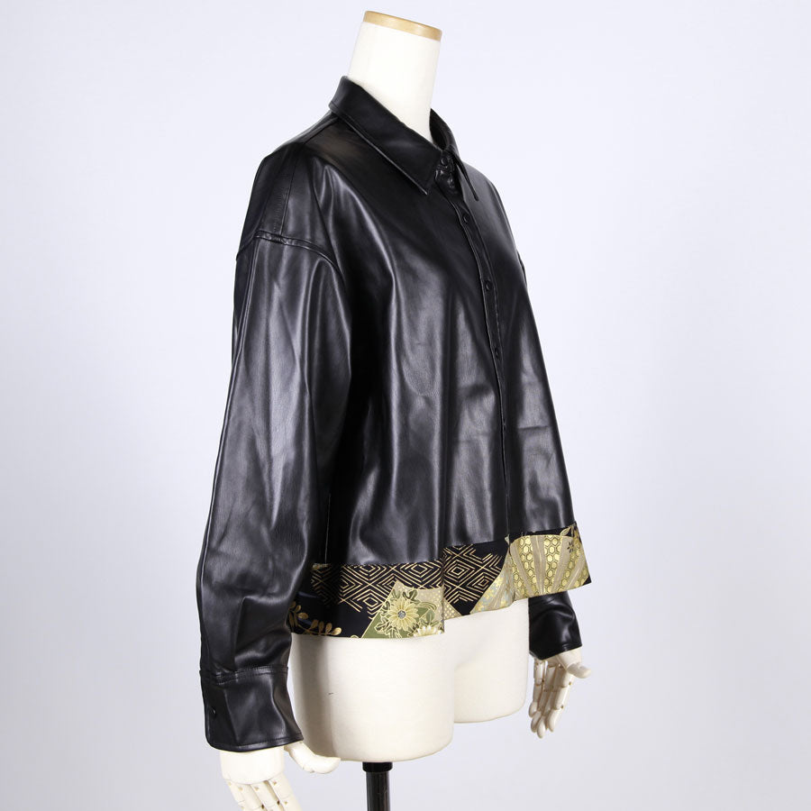 【一点物】TKg 暗闇扇子 合皮シャツ