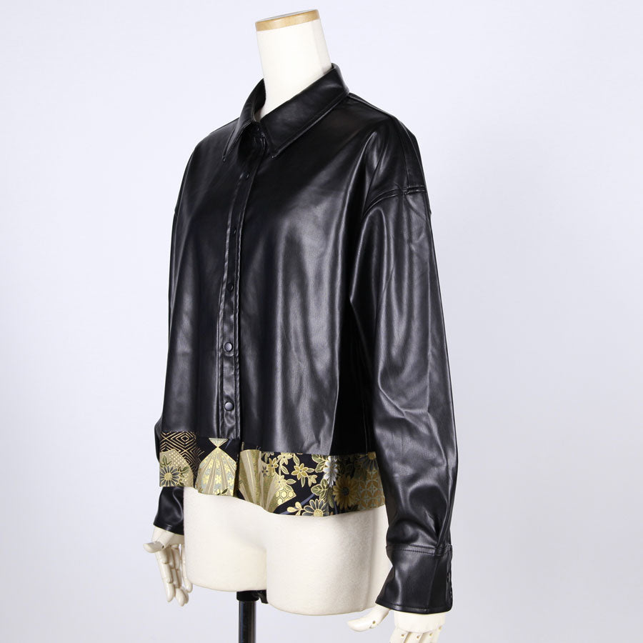 【一点物】TKg 暗闇扇子 合皮シャツ