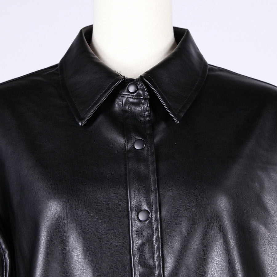 【一点物】TKg 暗闇扇子 合皮シャツ