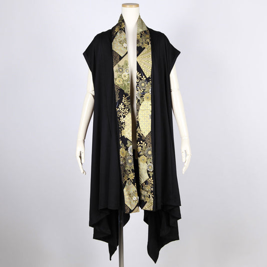 【一点物】TKg 暗闇扇子 フード付きロングベスト