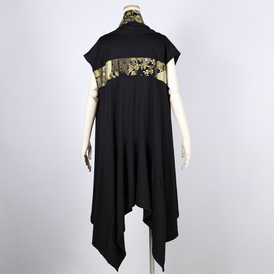 【一点物】TKg 暗闇扇子 フード付きロングベスト