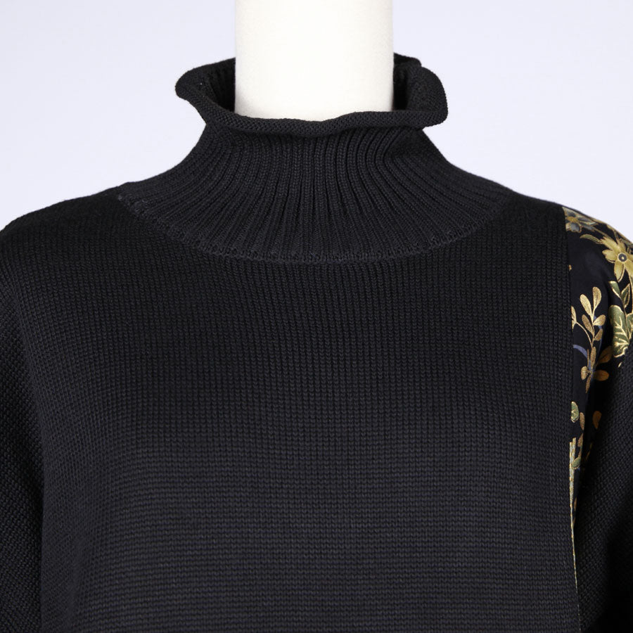 【一点物】TKg 暗闇扇子 プリーツ袖ハイネックニット