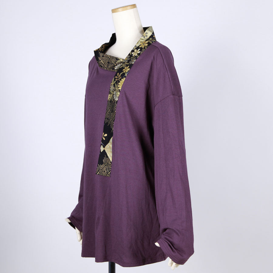 【一点物】TKg 暗闇扇子 変形着物襟トップス