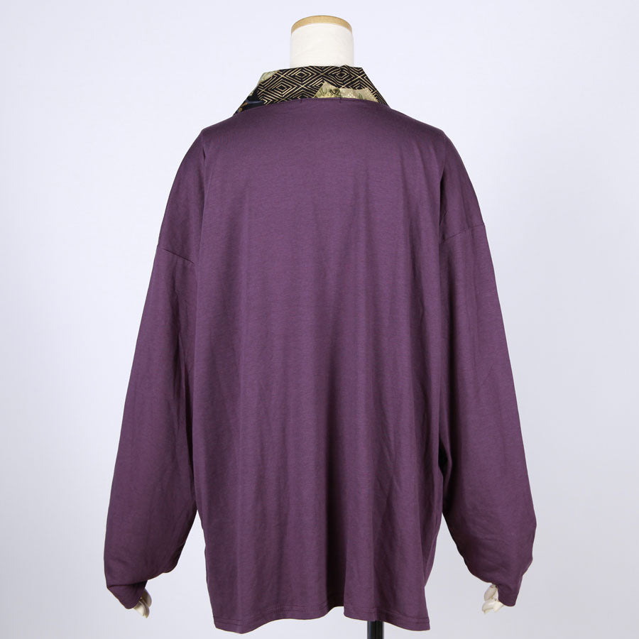 【一点物】TKg 暗闇扇子 変形着物襟トップス