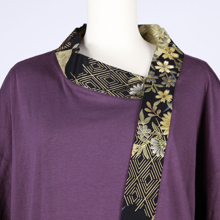 【一点物】TKg 暗闇扇子 変形着物襟トップス