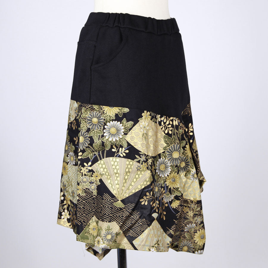 【一点物】TKg 暗闇扇子 膝丈スカート