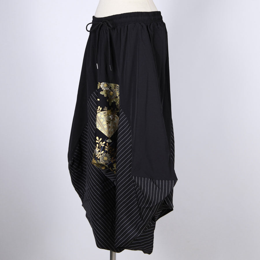 【一点物】TKg 暗闇扇子 変形サルエルパンツ