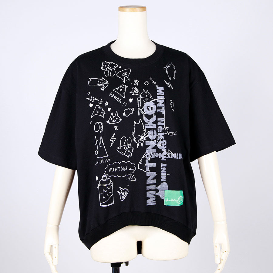 MINT NeKO Hand Printed Cat Ears Tops / H