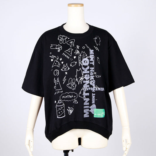 MINT NeKO ハンドプリントネコミミカットソー H