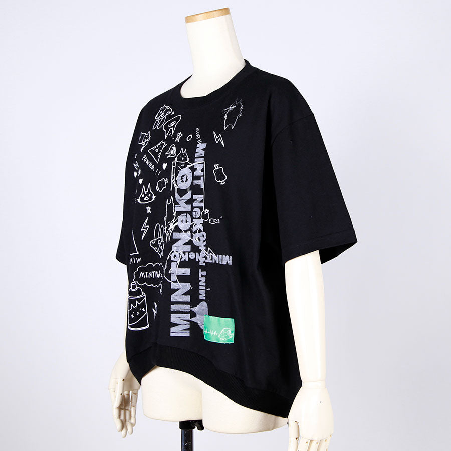 MINT NeKO Hand Printed Cat Ears Tops / H