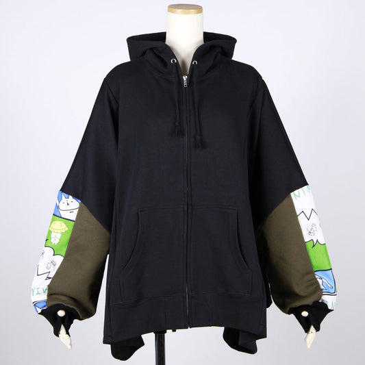 MINT NeKO パッチワークワイドパーカ E