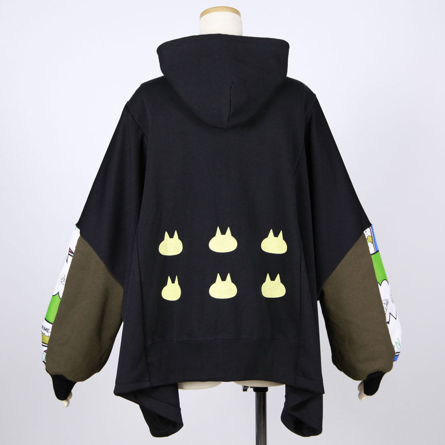 MINT NeKO パッチワークワイドパーカ E