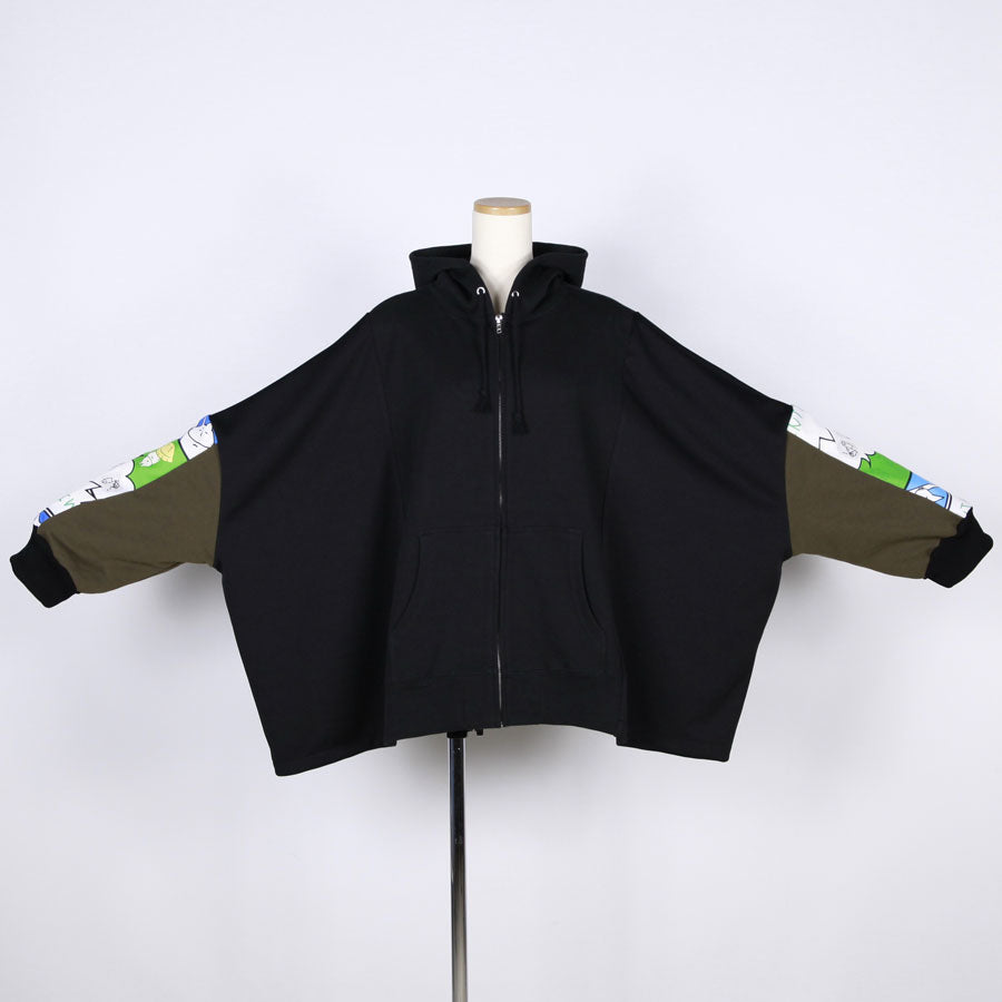 MINT NeKO パッチワークワイドパーカ E