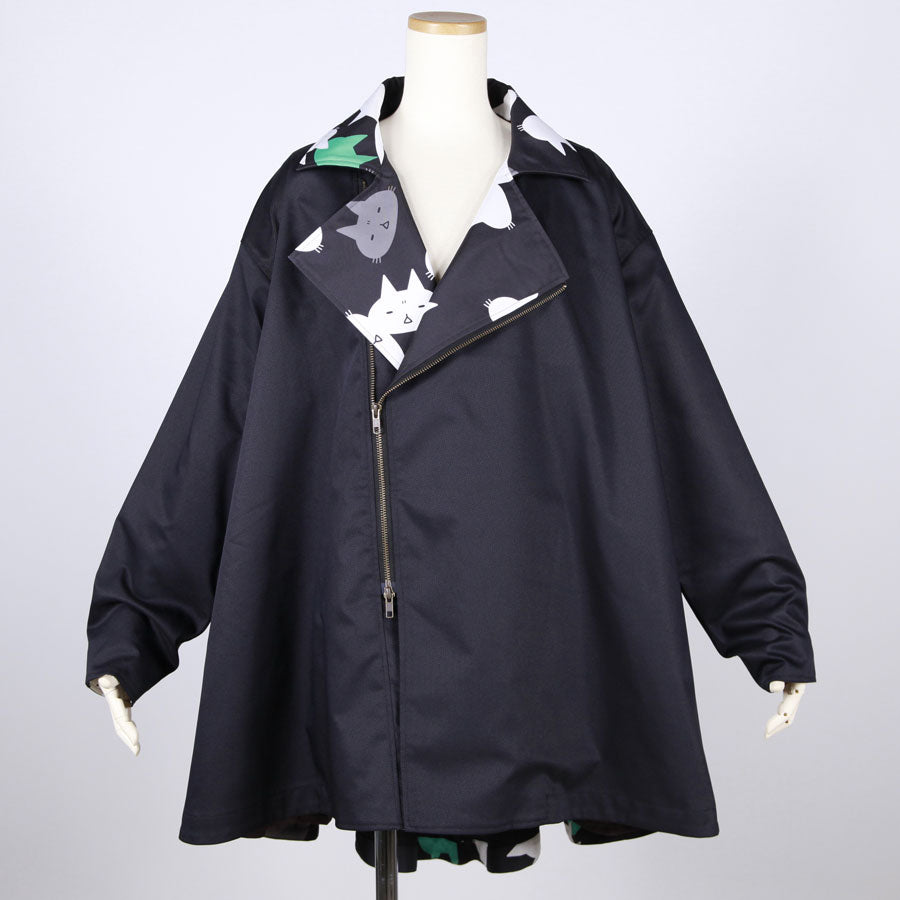 MINT NeKO ドレープライダースジャケット BK