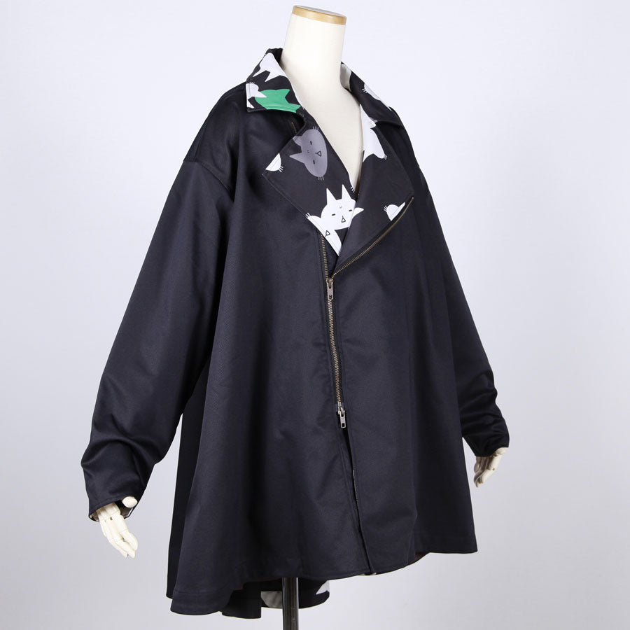 MINT NeKO ドレープライダースジャケット BK