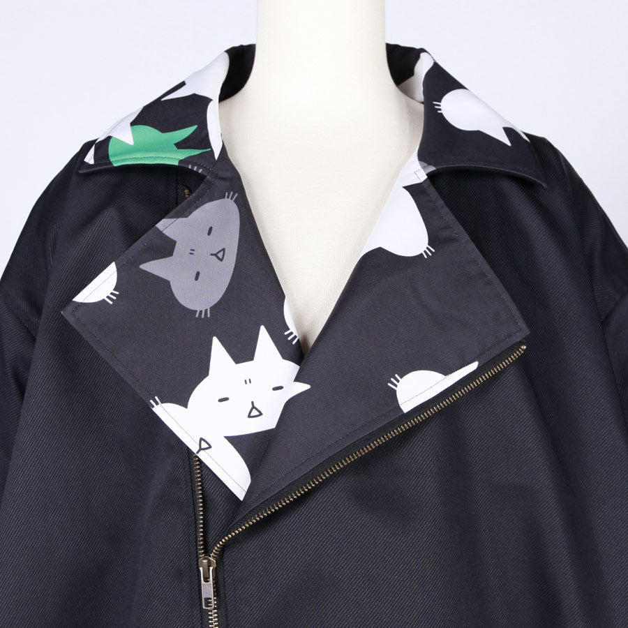 MINT NeKO ドレープライダースジャケット BK