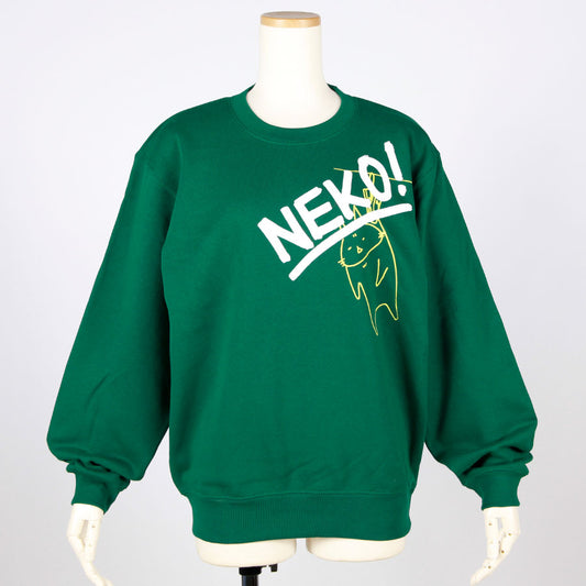 MINT NeKO ぶら下がり吾輩スウェット GRN-WH