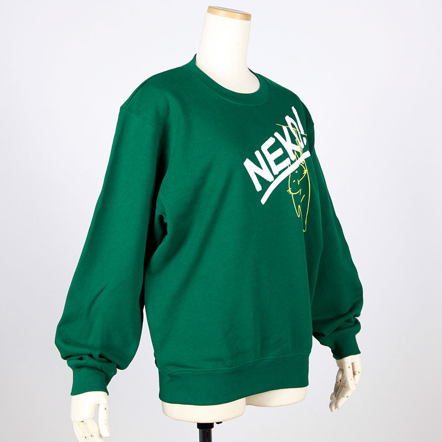 MINT NeKO ぶら下がり吾輩スウェット GRN-WH