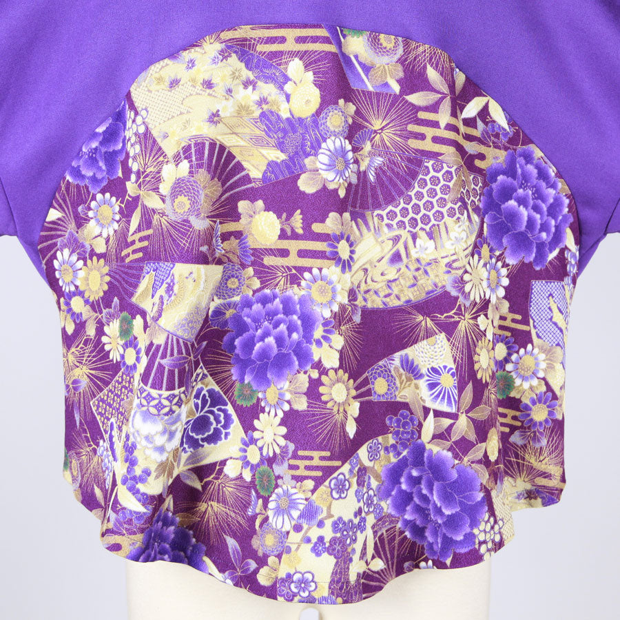 【一点物】TKg 紫縮緬和柄 ショートパーカー