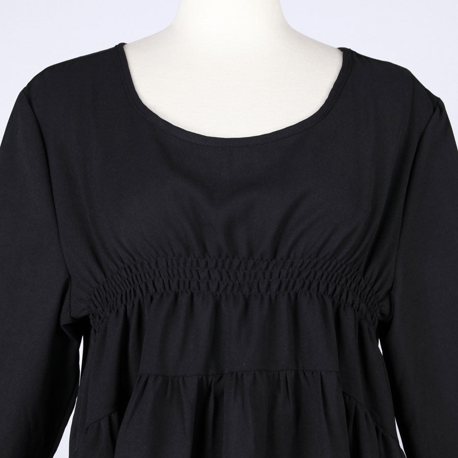 【一点物】TKg 紫縮緬和柄 フリルチュニック