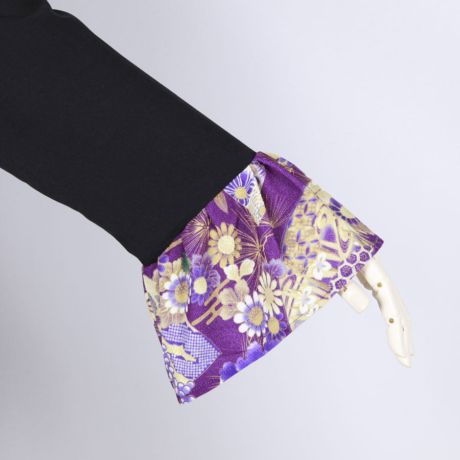 【一点物】TKg 紫縮緬和柄 フリルチュニック