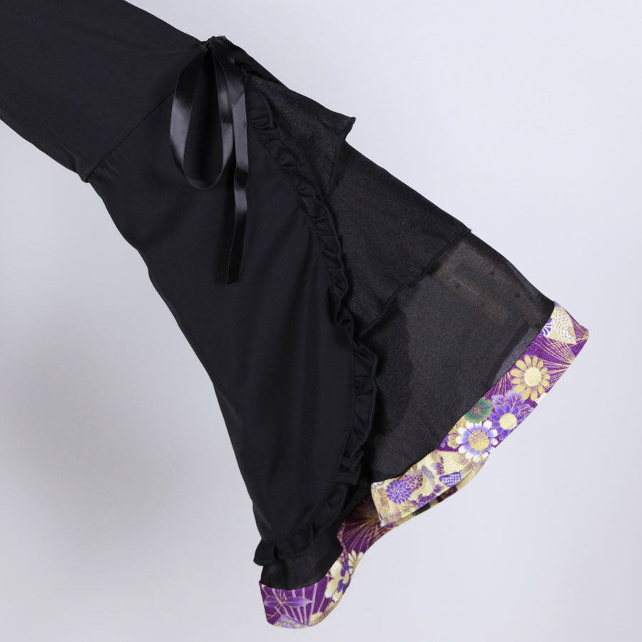 【一点物】TKg 紫縮緬和柄 姫袖シャツ