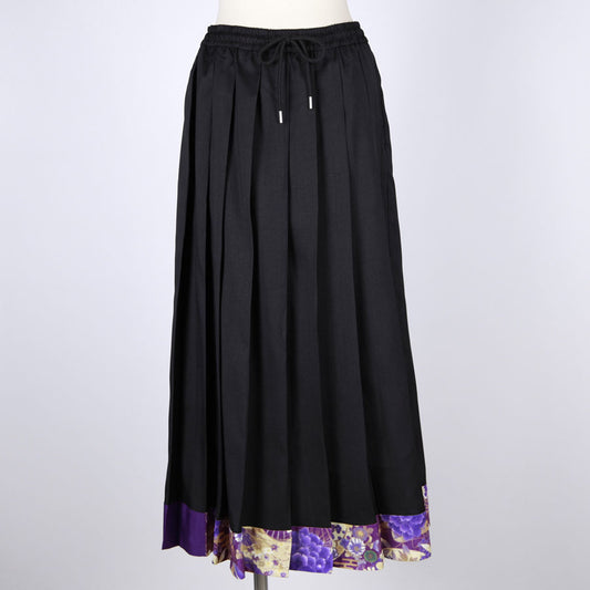 【一点物】TKg 紫縮緬和柄 プリーツスカート