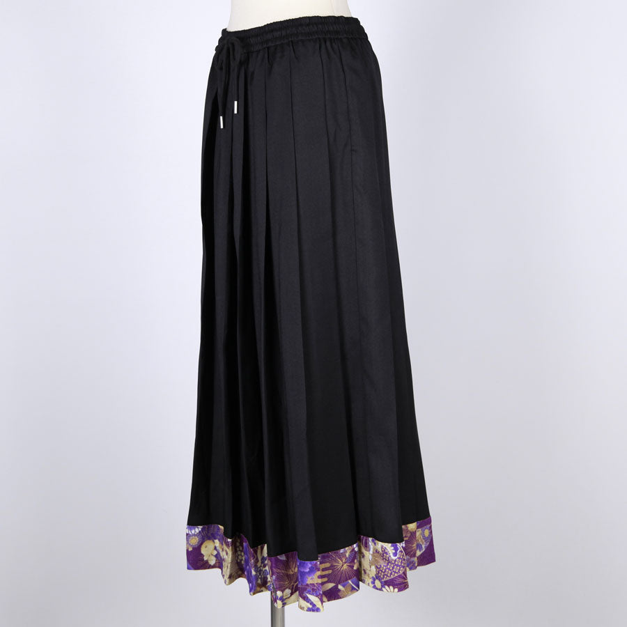 【一点物】TKg 紫縮緬和柄 プリーツスカート