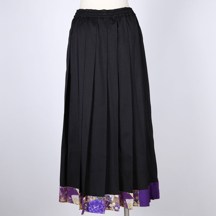 【一点物】TKg 紫縮緬和柄 プリーツスカート