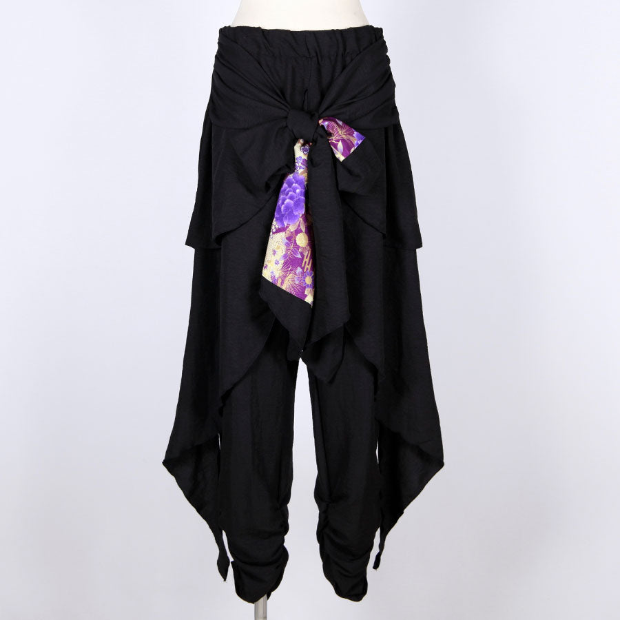 【一点物】TKg 紫縮緬和柄 ひらひらパンツ