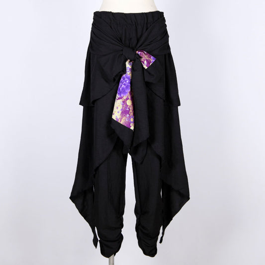 【一点物】TKg 紫縮緬和柄 ひらひらパンツ