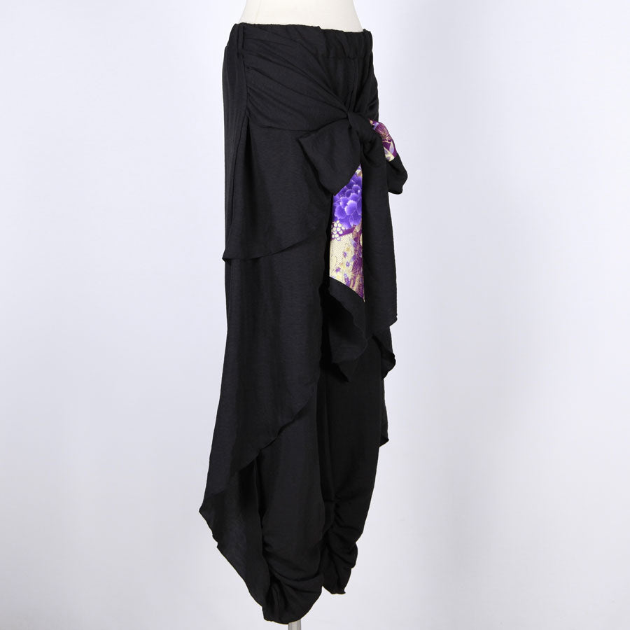 【一点物】TKg 紫縮緬和柄 ひらひらパンツ