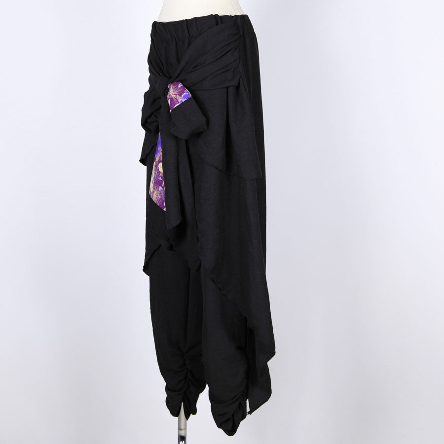 【一点物】TKg 紫縮緬和柄 ひらひらパンツ