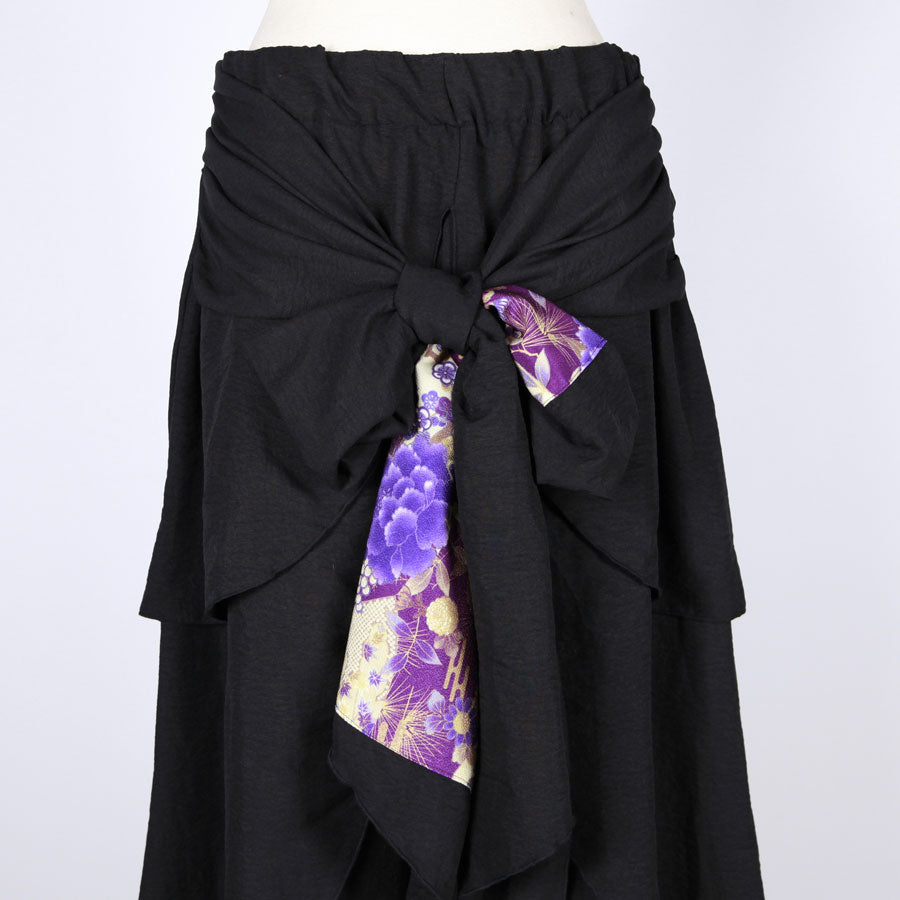 【一点物】TKg 紫縮緬和柄 ひらひらパンツ