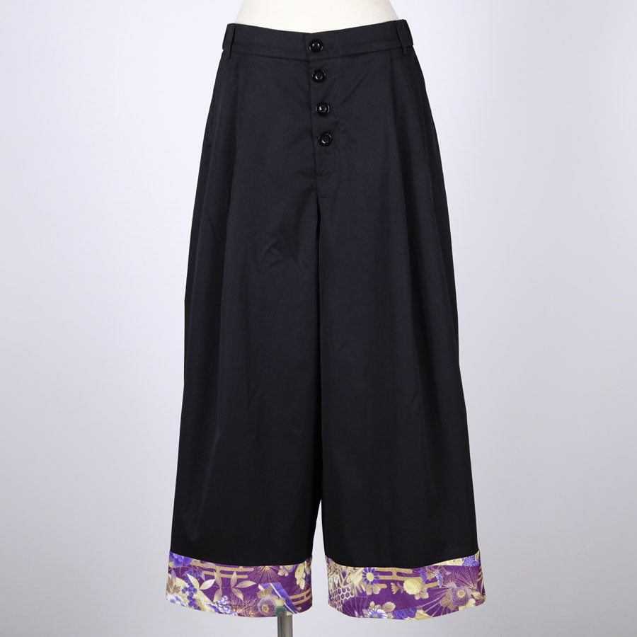 【一点物】TKg 紫縮緬和柄 ワイドパンツ