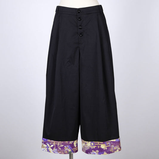 【一点物】TKg 紫縮緬和柄 ワイドパンツ