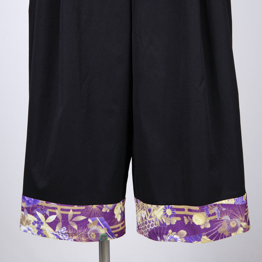 【一点物】TKg 紫縮緬和柄 ワイドパンツ