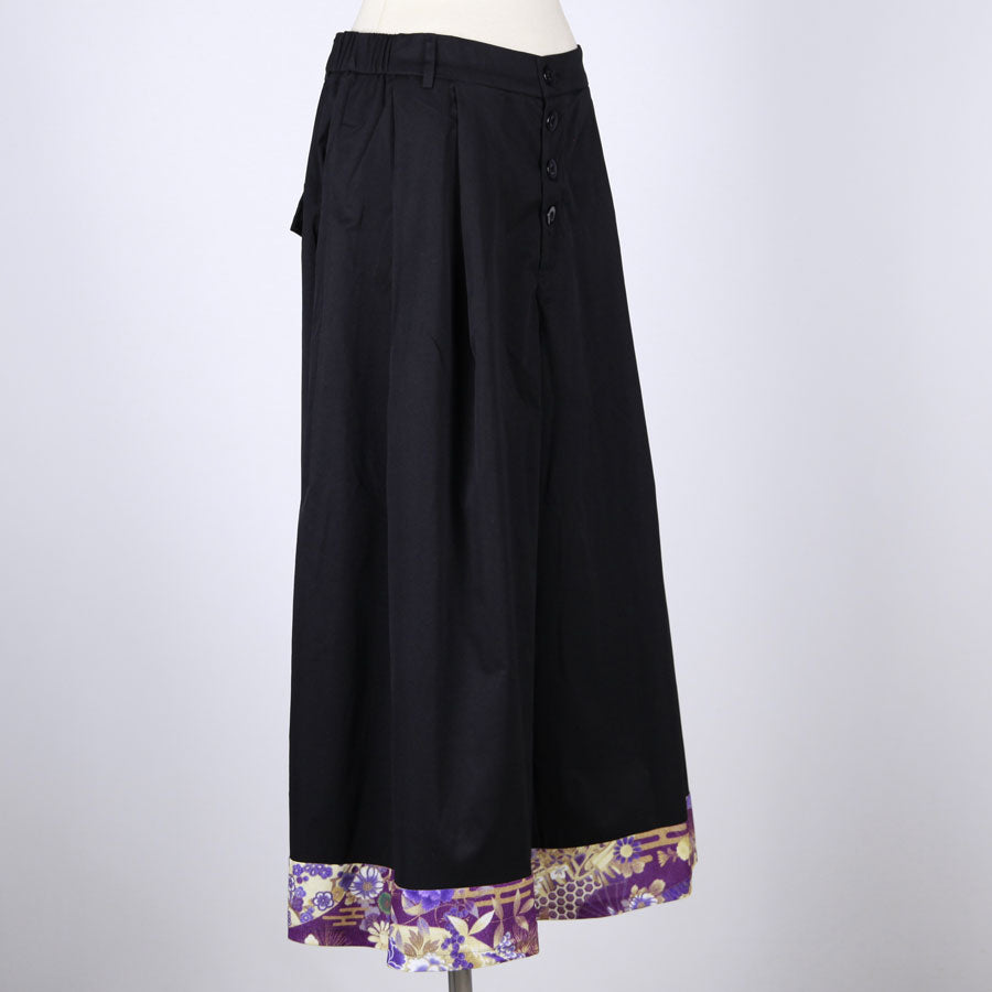 【一点物】TKg 紫縮緬和柄 ワイドパンツ