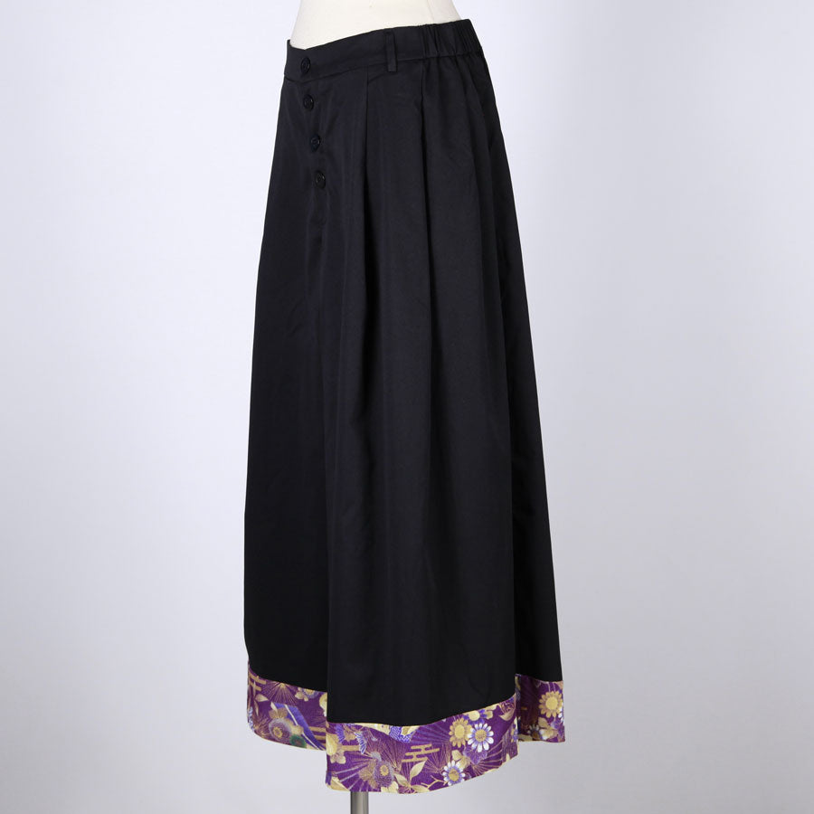 【一点物】TKg 紫縮緬和柄 ワイドパンツ