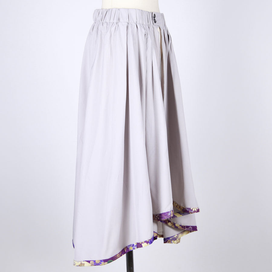 【一点物】TKg 紫縮緬和柄 オーバースカート