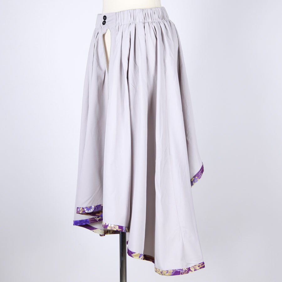 【一点物】TKg 紫縮緬和柄 オーバースカート