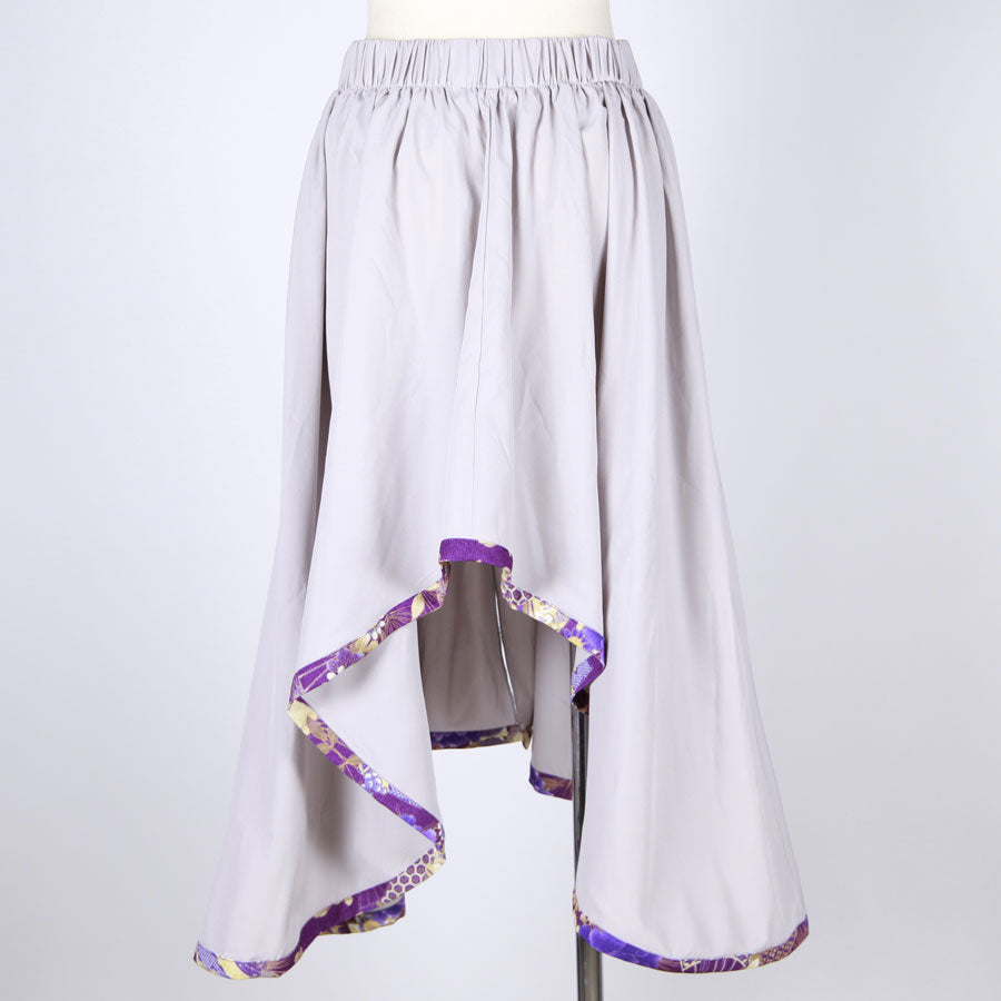 【一点物】TKg 紫縮緬和柄 オーバースカート