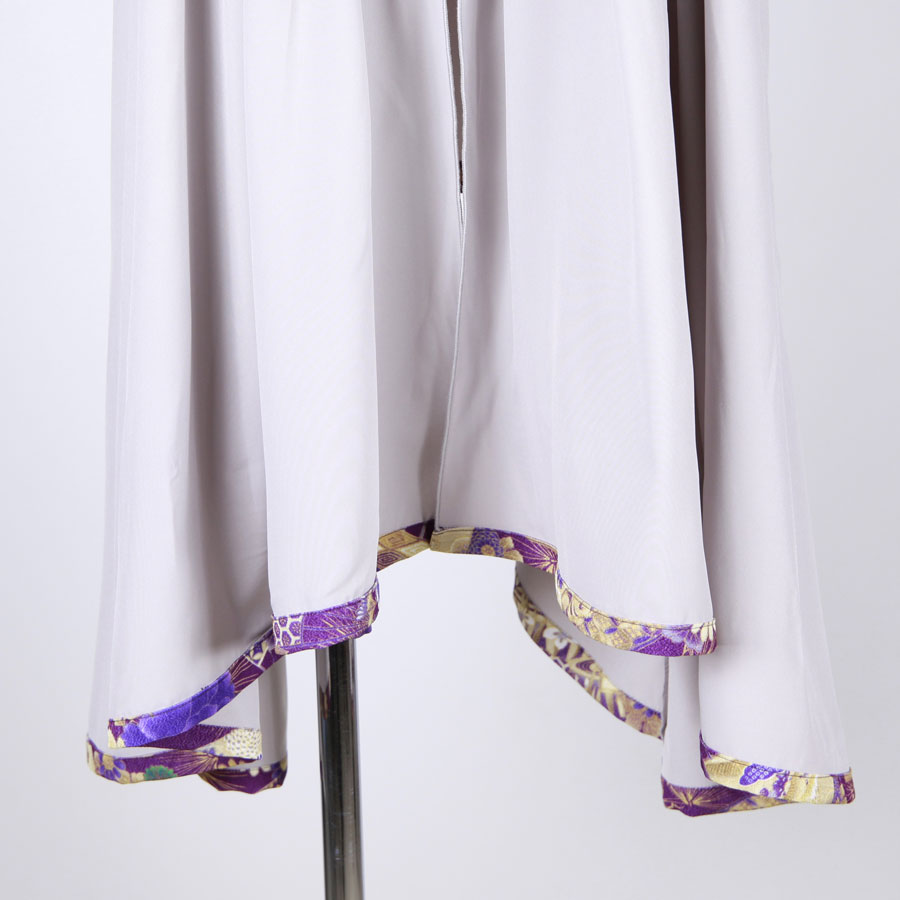 【一点物】TKg 紫縮緬和柄 オーバースカート