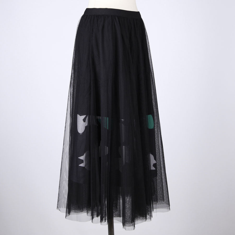 MINT NeKO チュールスカート BK-WH