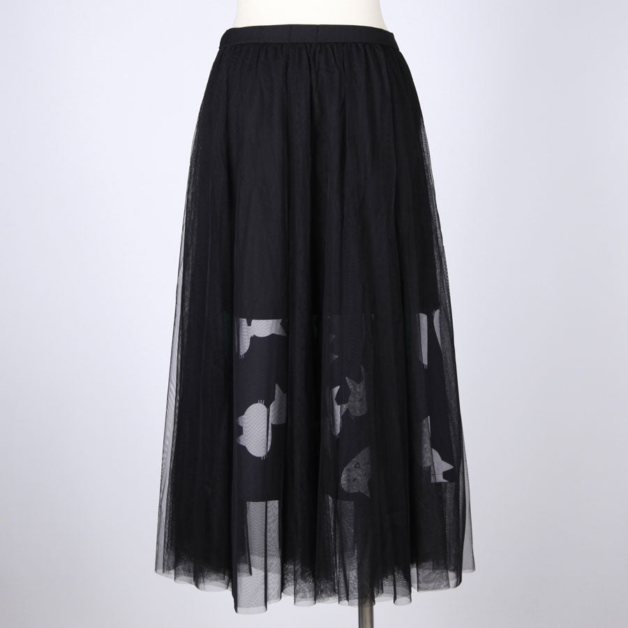 MINT NeKO チュールスカート BK-WH