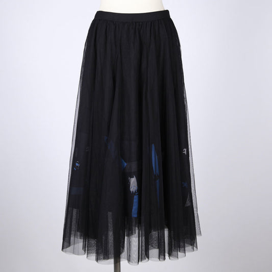MINT NeKO チュールスカート BK-BL