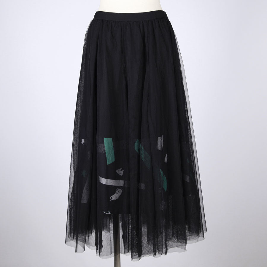 MINT NeKO チュールスカート BK-GRN