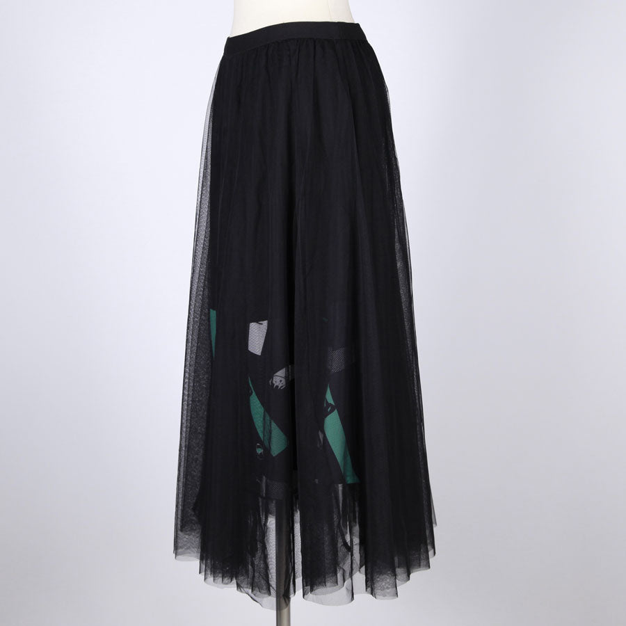 MINT NeKO チュールスカート BK-GRN