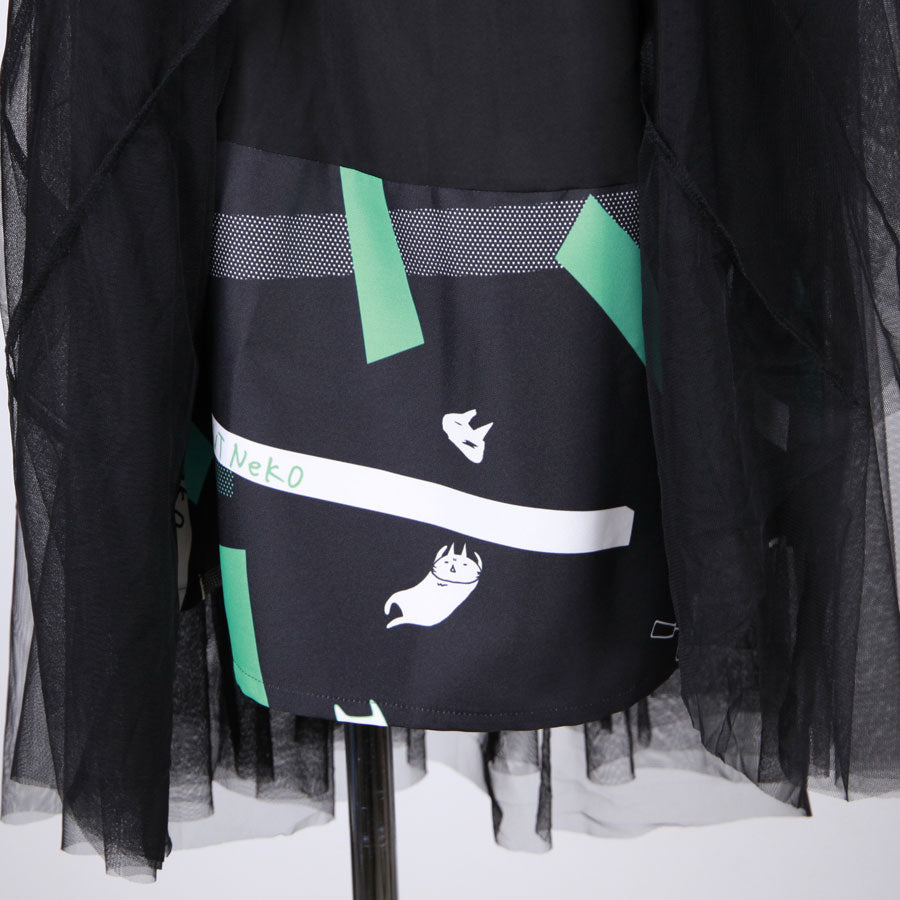 MINT NeKO チュールスカート BK-GRN
